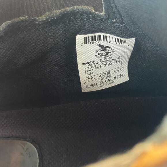 Georgia Mens Size 12 M Chelsea Eagle One Steel Toe Work Boot Waterproof GB00315 - Picture 5 of 16